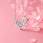 Luxury 18K 925 Sterling Silver Dazzling Zirconia Butterfly Clavicle Choker