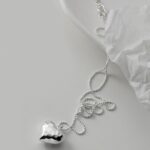 Exquisite 18K 925 Sterling Silver Stylish Precious Heart Pendant Necklace