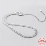 Authentic 18K 925 Sterling Silver Flat Royalty Link 4.5mm Choker