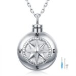 18K 925 Sterling Silver Inspirational Nautical Compass Cremation Urn