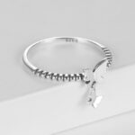 Elegant 925 Sterling Silver Sweet Serene Double Butterfly Ring