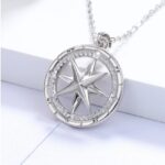 18K 925 Sterling Silver Follow Your Dream Rotation Star Compass Pendant Necklace