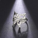 Stainless Steel Hollow Butterfly Star Ring
