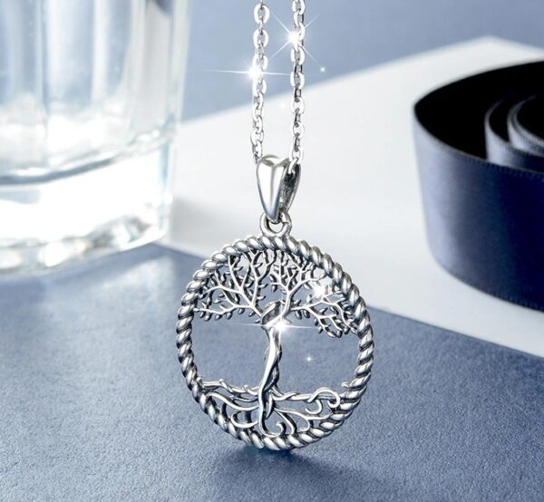 Authentic 925 Sterling Silver Mother's Root Tree of Life Vintage Pendant Necklace