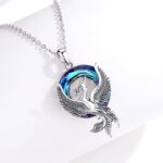 Authentic 925 Sterling Silver Fine Austrian Crystal Personality Phoenix Pendant