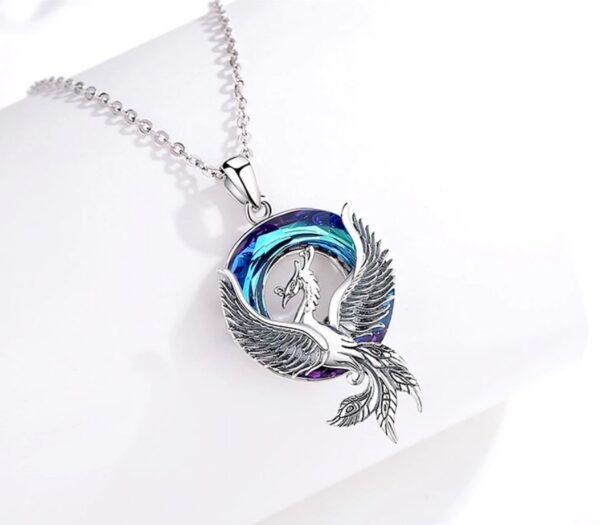 Authentic 925 Sterling Silver Fine Austrian Crystal Personality Phoenix Pendant