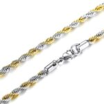 Quality 316L Stainless-Steel 2MM/4MM Twist Rope Chain Necklace
