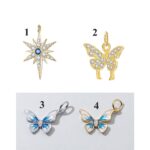 1PC Kids 18K 925 Sterling Silver Dazzling Star/Butterfly Zircon Charm Pendant