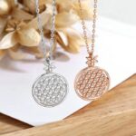Sparkling 925 Sterling Silver Elegant Flower of Life Pendant Necklace