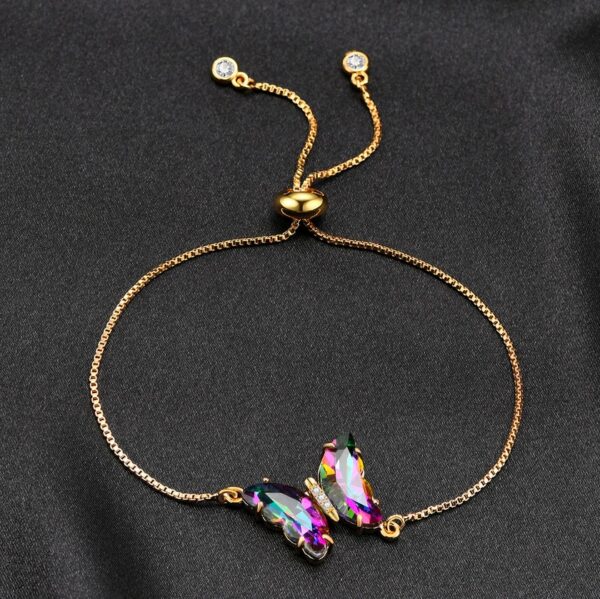 Exquisite IP Gold Stainless Steel Mystic Colorful Butterfly Jewelry Set - Image 5