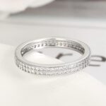 18K 925 Sterling Silver Double Pave Exquisite A+ Full Zircon Eternity Ring