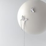 Exquisite 18K 925 Sterling Silver Zircon Butterfly Stud Chain Earrings