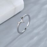 Delicate 925 Sterling Silver Tiny Fox Adjustable Charm Ring (Size 6-8)
