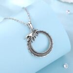 Retro 925 Sterling Silver Temperament Round Cool Dragon Pendant Necklace