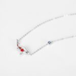 18K 925 Sterling Silver Lucky Koi Fish Zircon Pendant Necklace