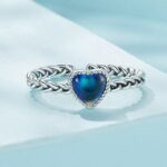 Platinum 925 Sterling Silver Mood Stone Color Changing Adjustable Ring (Size 8-10)