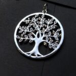 Sterling Silver Plated Nature's Tree of Life Dazzling Zircon Pendant