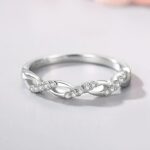 Genuine 925 Sterling Silver Lover's Infinity Fine Zirconia Ring