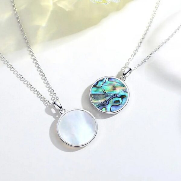 Exquisite 925 Sterling Silver Mother of Pearl Crystal Sunflower Pendant Necklace - Image 5