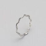 Vintage 925 Sterling Silver Fine Wave Pattern Adjustable Ring (Size 3-5)