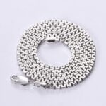 18K 925 Sterling Silver 3mm Fashion Design Great Wall Chain Necklace