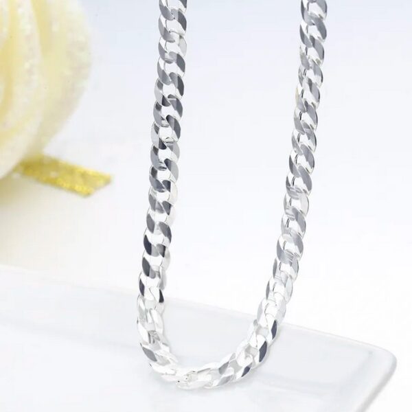 Italy 925 Sterling Silver (5MM/8MM) Diamond-Cut Cuban Link Chain - Image 3