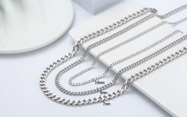 Italy 925 Sterling Silver (5MM/8MM) Diamond-Cut Cuban Link Chain