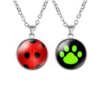 Kids Cute Ladybug & Cat Noir Cartoon Pendant Necklaces