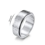 Authentic Stainless Steel 8mm “Serenity Prayer” Motivational Rotate Ring