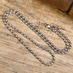 Authentic Stainless Steel 3mm Bean Beads Necklace