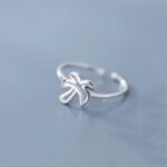 Creative 925 Sterling Silver Minimal Hollow Tree Adjustable Ring (Size 6-7.5)
