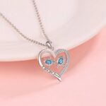 Fine 18K 925 Sterling Silver Mom and Child Sea Turtle Heart Pendant Necklace