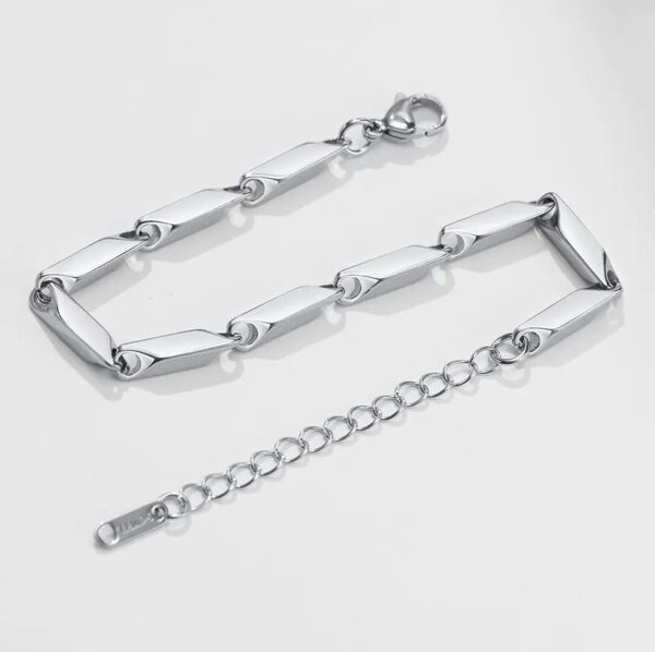 Stylish 316L Stainless Steel Classic 4mm Rhombus Link Chain Bracelet - Image 3