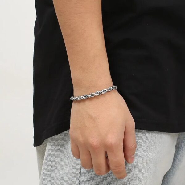 Quality 316L Stainless-Steel 5MM Twisted Rope Chain Bracelet - Image 4