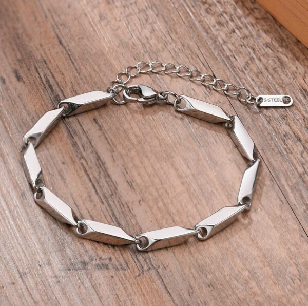 Stylish 316L Stainless Steel Classic 4mm Rhombus Link Chain Bracelet