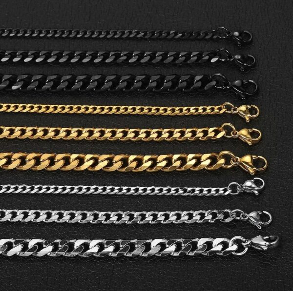 Cool 316L IP Stainless Steel Cuban Link Chain Bracelet - Image 3