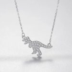 Exquisite 925 Sterling Silver Tyrannosaurus Rex Dinosaur Pendant Choker