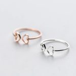 Delicate 925 Sterling Silver Hollow Heart Adjustable Charm Ring