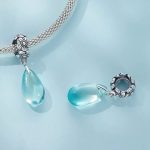 Elegant 925 Sterling Silver Creative Dew Drop Flower Charm Fit Pendant