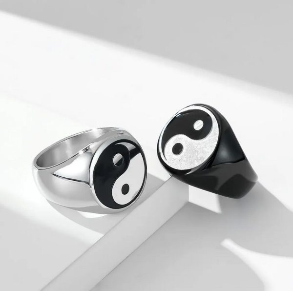 Men's Quality 316L Stainless Steel Tai Chi/Yin Yang Symbol Signet Ring