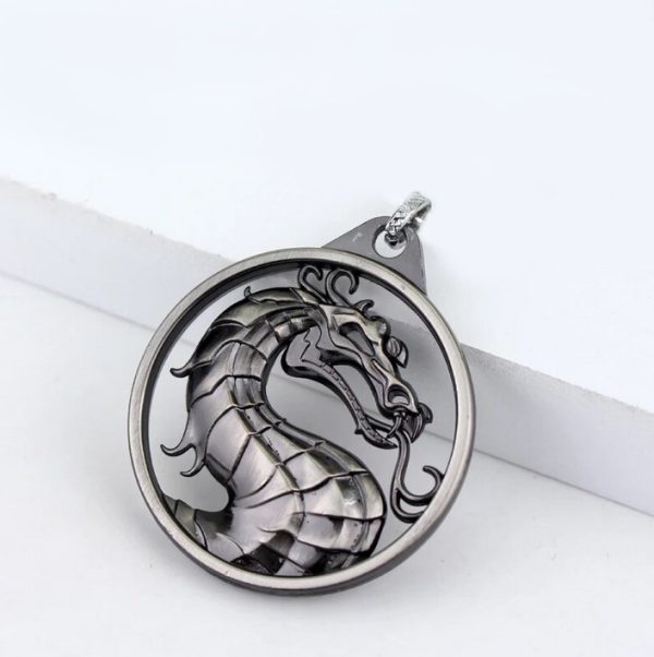 Men’s Vintage Mortal Kombat Game Dragon Reversible Pendant Necklace - Image 2