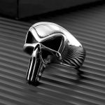 Men’s Quality 316L Stainless Steel Retro Punisher Skull Ring