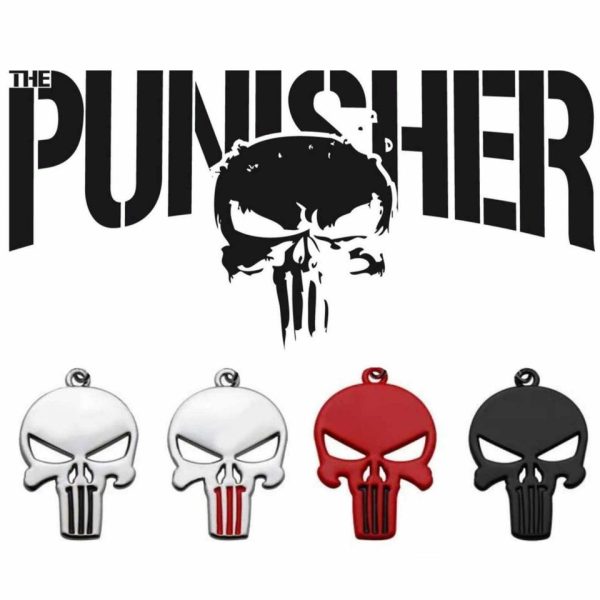 Men’s High Quality Punisher Skull Head Pendant + Stainless Steel Necklace