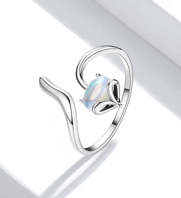 Authentic 925 Sterling Silver Sly Fox/Bunny Adjustable Moonstone Ring - Image 2