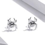 Genuine 925 Sterling Silver Friendly Spider Stud Earrings