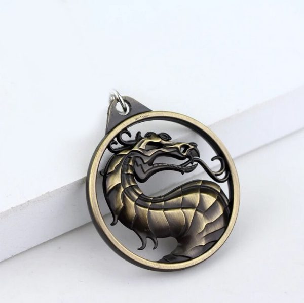 Men’s Vintage Mortal Kombat Game Dragon Reversible Pendant Necklace - Image 3