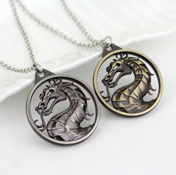 Men’s Vintage Mortal Kombat Game Dragon Reversible Pendant Necklace - Image 4