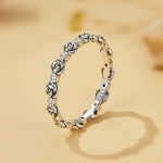 Retro 925 Sterling Silver Elegant Zircon Rose Ring