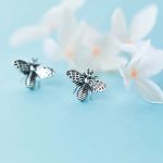 Classic 925 Sterling Silver Retro Busy Bee Stud Earrings