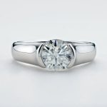 Exquisite 925 Sterling Silver 2CT Round Cut Moissanite Solitaire Ring